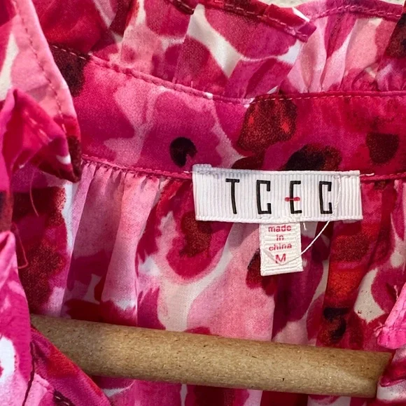 TCEC Hot Pink & Magenta Floral Tiered Mini Dress - Picture 2 of 4